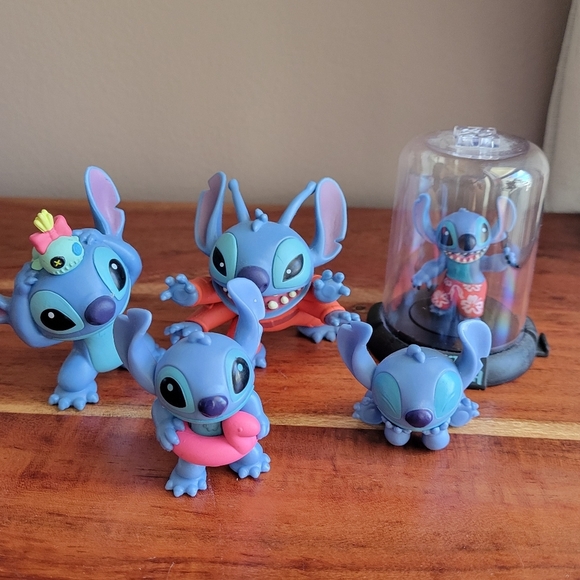 Disney Other - Lot of 5 Mini Character Figures Lilo & Stitch Disney Cartton Pvc Toy Plastic
